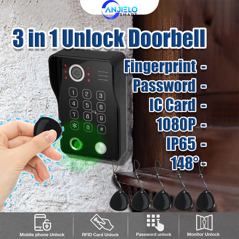 ANJIELO Fingerprint IC Card Pa - Smart Doorbell Wired 评论和价格