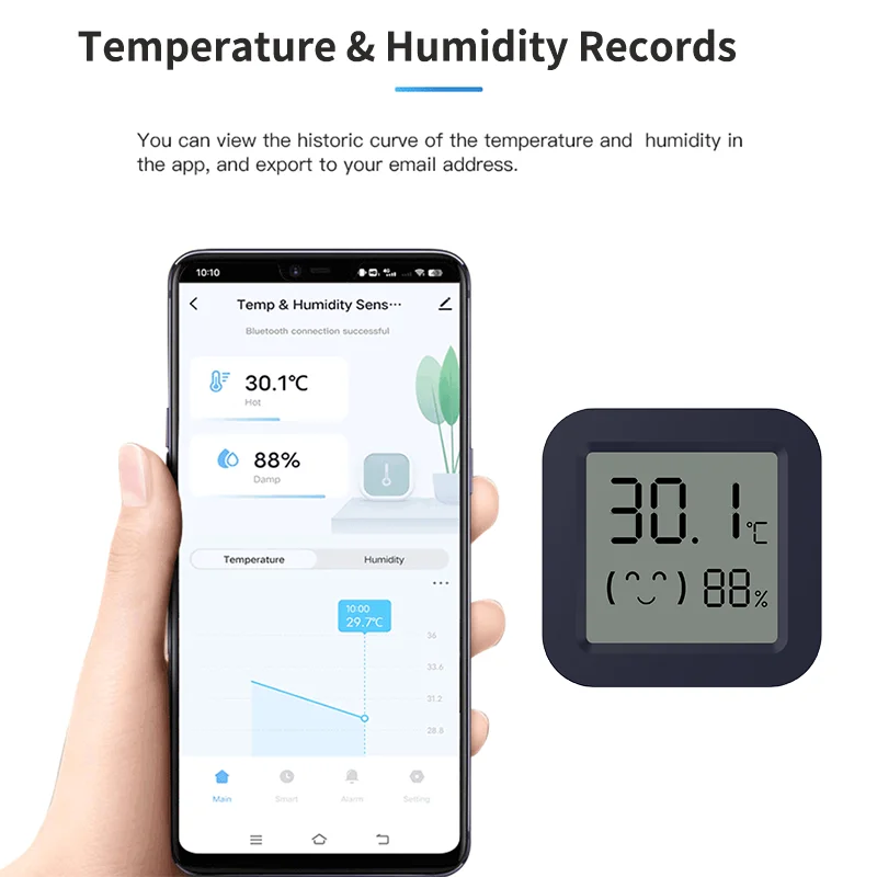 Mini Smart Thermometer Hygrome - Temperature Humidity Sensor 评论和价格